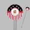 Pirate & Stripes Clear Plastic 7" Stir Stick - Round - Closeup