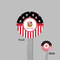 Pirate & Stripes Clear Plastic 7" Stir Stick - Round - Front & Back