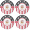 Pirate & Stripes Coaster Round Rubber Back - Apvl