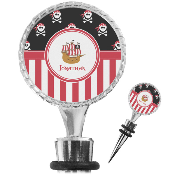 Custom Pirate & Stripes Wine Bottle Stopper (Personalized)