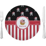 Pirate & Stripes 10" Glass Lunch / Dinner Plates - Single or Set (Personalized)