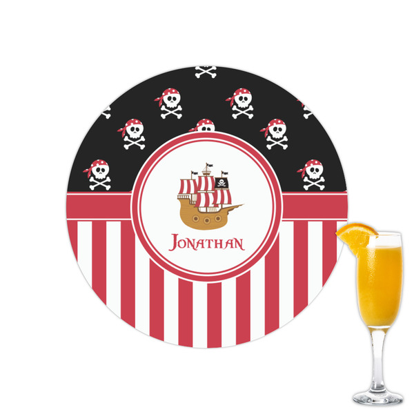 Custom Pirate & Stripes Printed Drink Topper - 2.15" (Personalized)