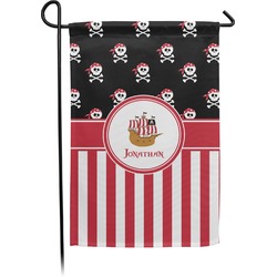 Pirate & Stripes Small Garden Flag - Double Sided w/ Name or Text