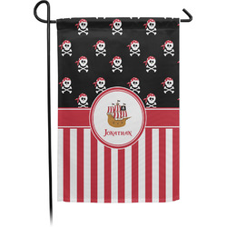 Pirate & Stripes Small Garden Flag - Single Sided w/ Name or Text
