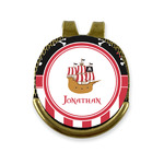 Pirate & Stripes Golf Ball Marker - Hat Clip - Gold