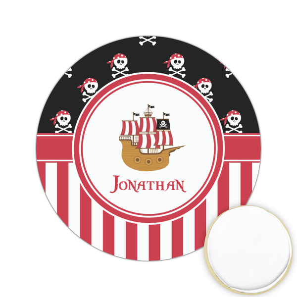 Custom Pirate & Stripes Printed Cookie Topper - 2.15" (Personalized)