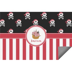 Pirate & Stripes Indoor / Outdoor Rug - 6'x8' w/ Name or Text