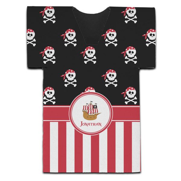 Custom Pirate & Stripes Jersey Bottle Cooler (Personalized)