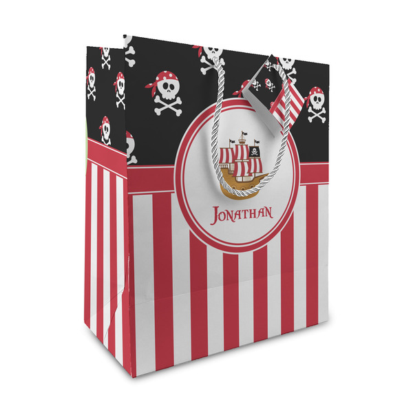 Custom Pirate & Stripes Medium Gift Bag (Personalized)