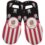 Pirate & Stripes Neoprene Oven Mitts - Set of 2 w/ Name or Text