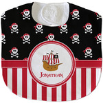 Pirate & Stripes Velour Baby Bib w/ Name or Text