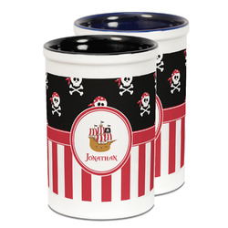 Pirate & Stripes Ceramic Pencil Holder - Large