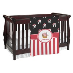 Pirate & Stripes Baby Blanket (Double Sided) (Personalized)