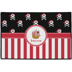 Pirate & Stripes Door Mat - 36"x24" (Personalized)