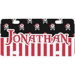 Pirate & Stripes Mini / Bicycle License Plate (4 Holes) (Personalized)