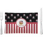 Pirate & Stripes Rectangular Glass Lunch / Dinner Plate - Single or Set (Personalized)