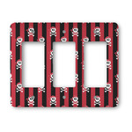 Pirate & Stripes Rocker Style Light Switch Cover - Three Switch