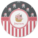 Pirate & Stripes Round Rubber Backed Coaster (Personalized)