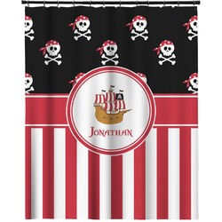 Pirate & Stripes Extra Long Shower Curtain - 70"x84" (Personalized)