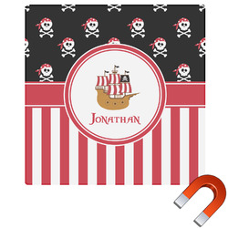 Pirate & Stripes Square Car Magnet - 10" (Personalized)