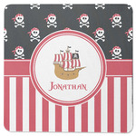 Pirate & Stripes Square Rubber Backed Coaster (Personalized)