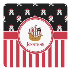 Pirate & Stripes Square Decal - Large (Personalized)