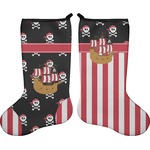 Pirate & Stripes Holiday Stocking - Double-Sided - Neoprene