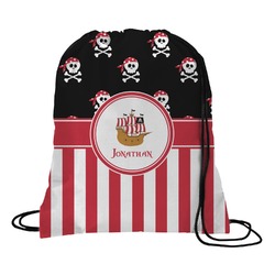 Pirate & Stripes Drawstring Backpack - Medium (Personalized)