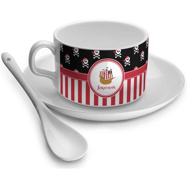 Custom Pirate & Stripes Tea Cup - Single (Personalized)