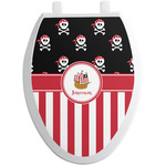 Pirate & Stripes Toilet Seat Decal - Elongated (Personalized)