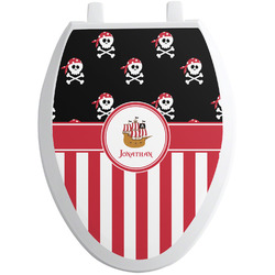 Pirate & Stripes Toilet Seat Decal - Elongated (Personalized)