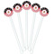 Pirate & Stripes White Plastic 5.5" Stir Stick - Fan View