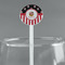 Pirate & Stripes White Plastic 5.5" Stir Stick - Round - Main