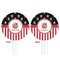 Pirate & Stripes White Plastic 7" Stir Stick - Double Sided - Round - Front & Back