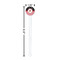 Pirate & Stripes White Plastic 7" Stir Stick - Round - Dimensions