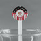 Pirate & Stripes White Plastic 7" Stir Stick - Round - Main