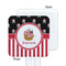 Pirate & Stripes White Plastic Stir Stick - Single Sided - Square - Approval