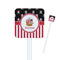 Pirate & Stripes White Plastic Stir Stick - Square - Closeup