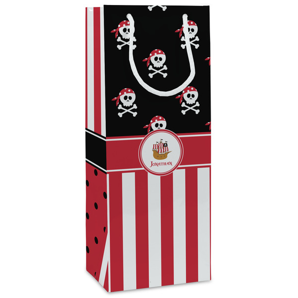 Custom Pirate & Stripes Wine Gift Bags (Personalized)