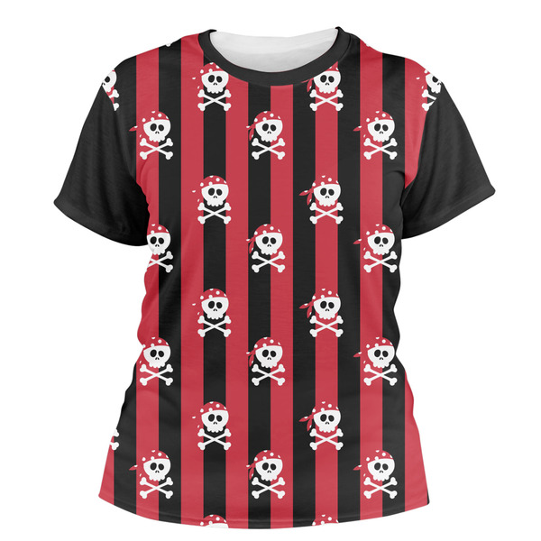 Custom Pirate & Stripes Women's Crew T-Shirt - Large