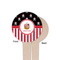 Pirate & Stripes Wooden 4" Food Pick - Round - Single Sided - Front & Back