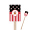 Pirate & Stripes Wooden 6.25" Stir Stick - Rectangular - Closeup