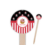 Pirate & Stripes Round Wooden Food Picks (Personalized)