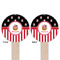 Pirate & Stripes Wooden 6" Food Pick - Round - Double Sided - Front & Back