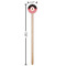 Pirate & Stripes Wooden 7.5" Stir Stick - Round - Dimensions