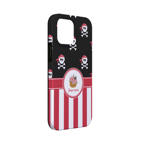 Custom Pirate & Stripes iPhone Case - Rubber Lined - iPhone 13 Mini (Personalized)