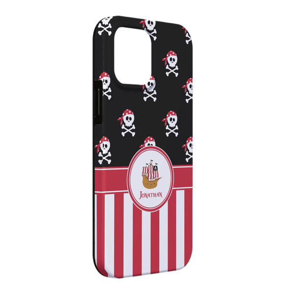 Custom Pirate & Stripes iPhone Case - Rubber Lined - iPhone 13 Pro Max (Personalized)