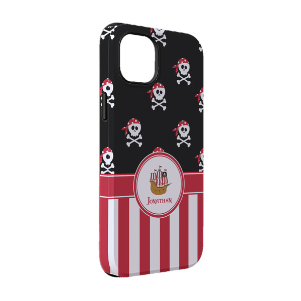 Custom Pirate & Stripes iPhone Case - Rubber Lined - iPhone 14 Pro (Personalized)