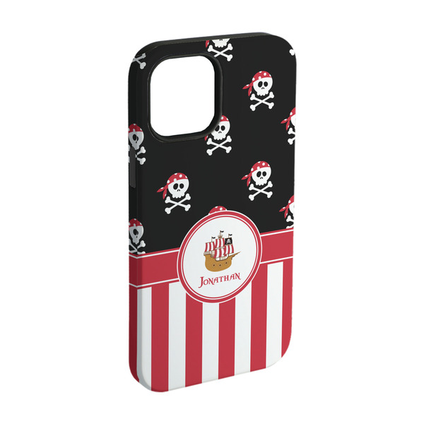 Custom Pirate & Stripes iPhone Case - Rubber Lined - iPhone 15 Pro (Personalized)