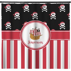 Pirate & Stripes Shower Curtain - 71" x 74" (Personalized)